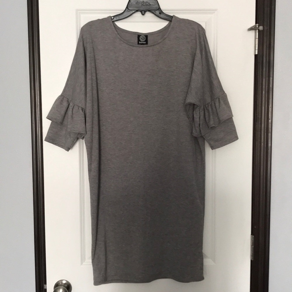 Ruffle Sleeve Shift Dress